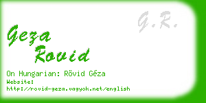 geza rovid business card