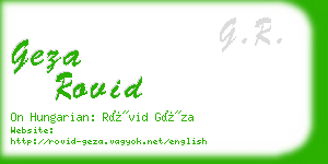 geza rovid business card